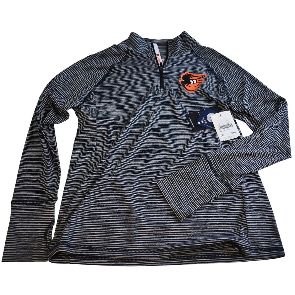 New Era Baltimore Orioles Women's Small 1/4 Zip Sweater Stripped New w/ Tags